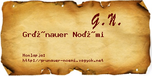 Grünauer Noémi névjegykártya